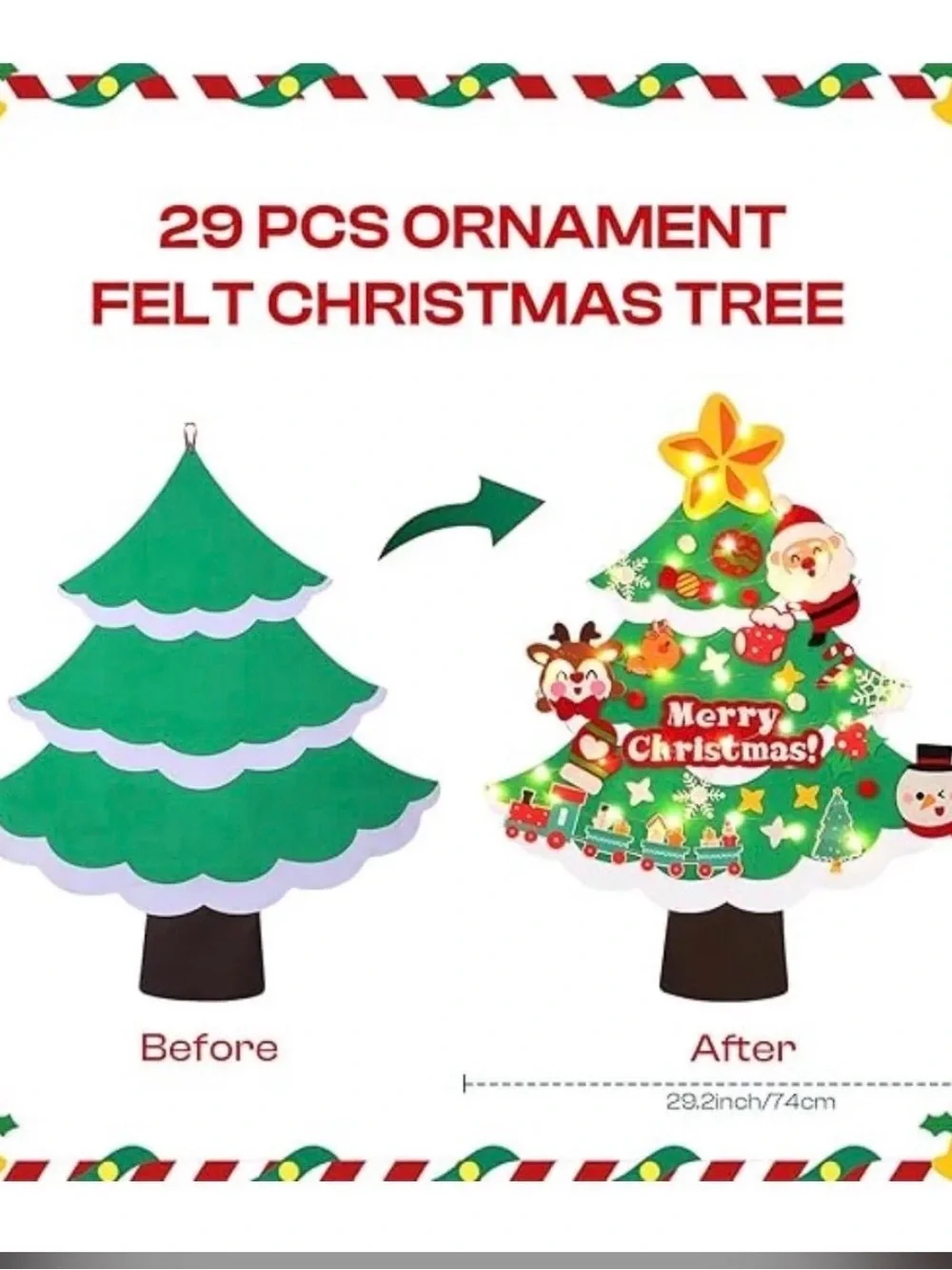 DIY Felt Christmas Tree 29pcs